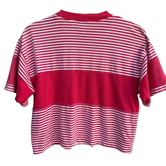 Gitano Collection Vintage Y2K 90s Womens South Pacific Red Striped Cropped Shirt - Picture 4 of 9